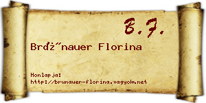Brünauer Florina névjegykártya